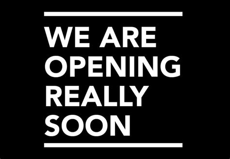We Are Opening Soon Food Culture