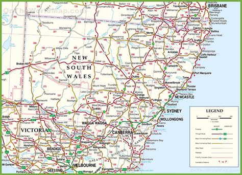 Large Detailed Map Of New South Wales With Cities And Towns Detailed