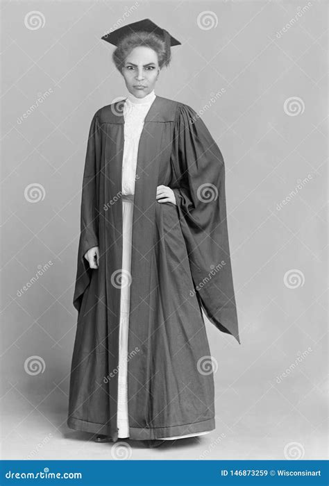 Vintage Woman Scholar College Graduate Teacher Stock Image Image Of