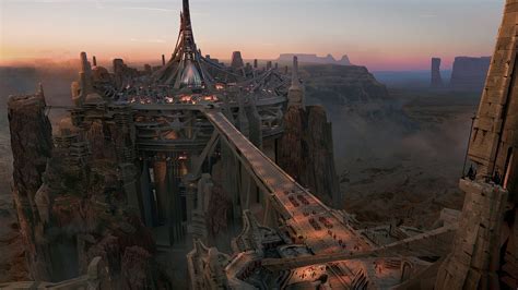 Online Crop Brown Castle Citadel Artwork Fantasy Art Bridge Hd