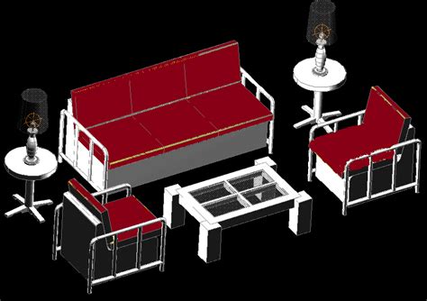 3d Sofa Set Cad Drawing Is Given In This Cad File Download This Cad
