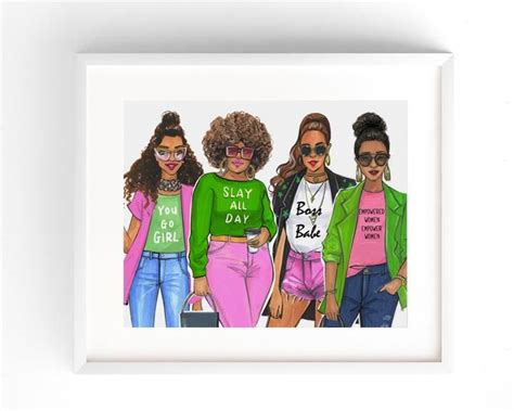 Aka Girl Squad Art Print Girl Squad Fashion Illustration Print