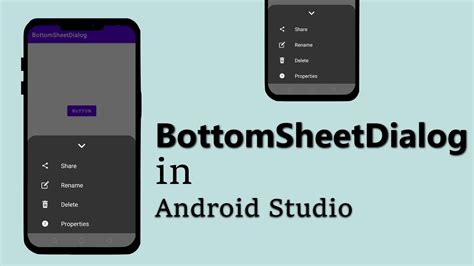 Android Bottom Sheet Dialog In Android Studio Tutorials 2021 Youtube