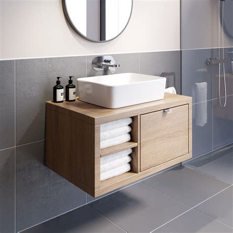 Bathroom Wall Hung Vanity Unit Sink Cabinet Wash Basin Sink Storage