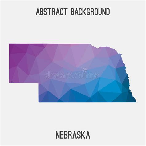 Nebraska Map In Geometric Polygonalmosaic Style Stock Illustration