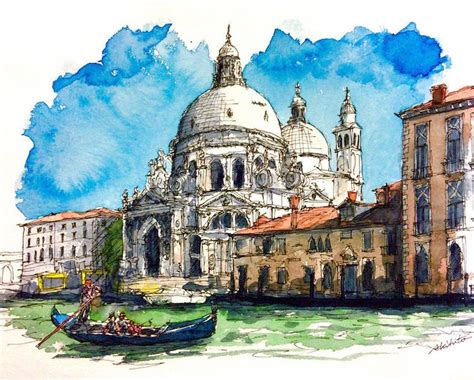 Watercolor Paintings Of International Architecture By Artist With