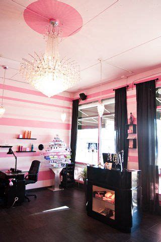 Pink/Black salon. | Nail salon decor, Beauty salon decor ...
