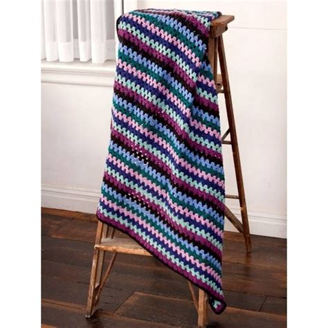 Image Granny Stripe Crochet Granny Stripe Blanket Patchwork Blanket