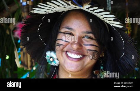native brazilian woman in a indigenous tribe stock video footage alamy