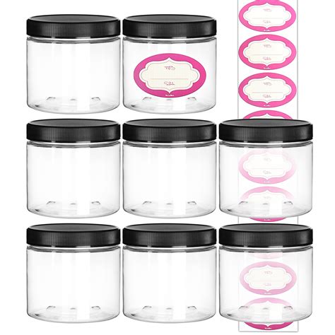 Buy Dilabee Plastic Jars With Lids 16 Oz Set Of 12 Small Storage