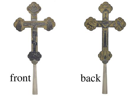 A Double Sided Silver Gilt And Niello Benediction Cross Russian