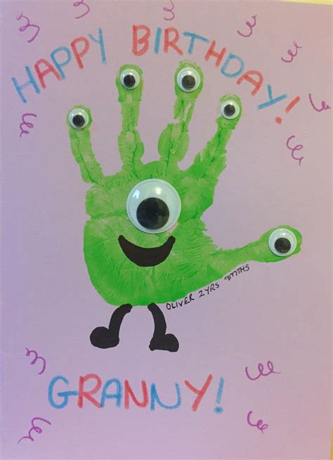 Hand Print Birthday Card Birthday Cards To Print Handprint Crafts
