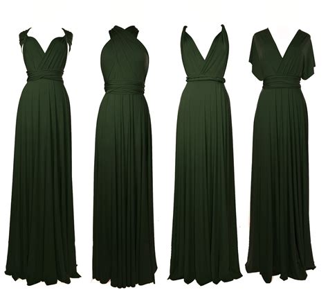 Forest Green Bridesmaid Dress Custom Lengths Convertible Etsy