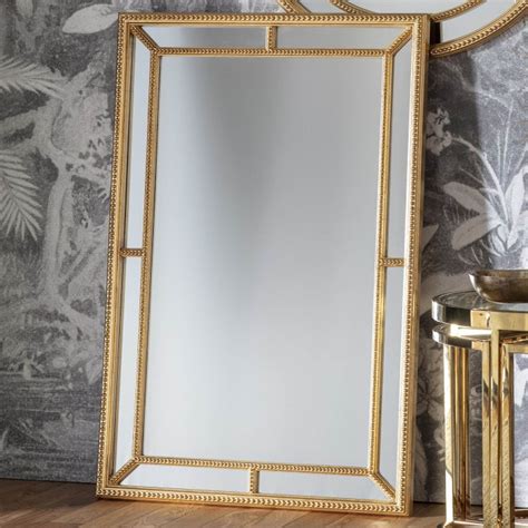 Sinatra Rectangle Mirror Gold Gold Wall Mirror Classic Mirror