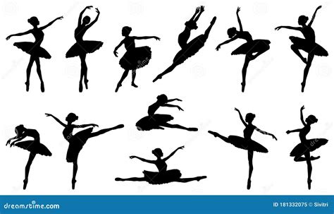 Ballerina Silhouette Ballet Dance Poses Stock Vector Illustration Of