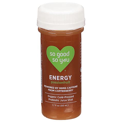 So Good So You Probiotic Juice Shot Energy Passionfruit 1 7 Fl Oz
