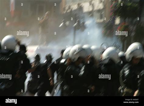 Istanbul TURKEY Police Spray Tear Gas To Disperse The Crowd During