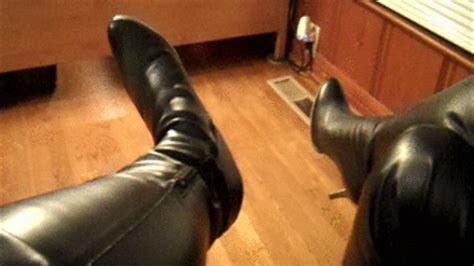 Cassandra Laine And Scarlet Winters Chatting On The Couch In Thigh High Boots Boot Only View