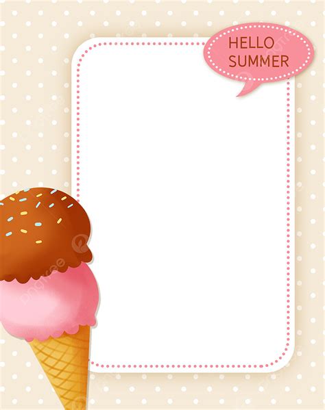 Summer Ice Cream Border 1 Chocolate Ice Cream Retro Png Transparent