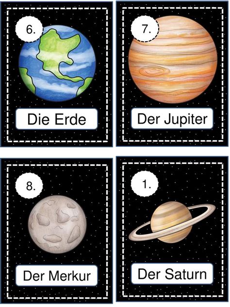 Four Pictures With Different Planets On Them