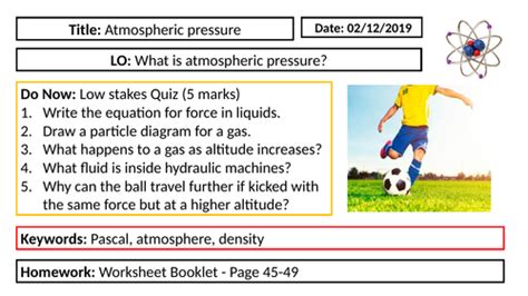 Physics Atmospheric Pressure Teaching Resources