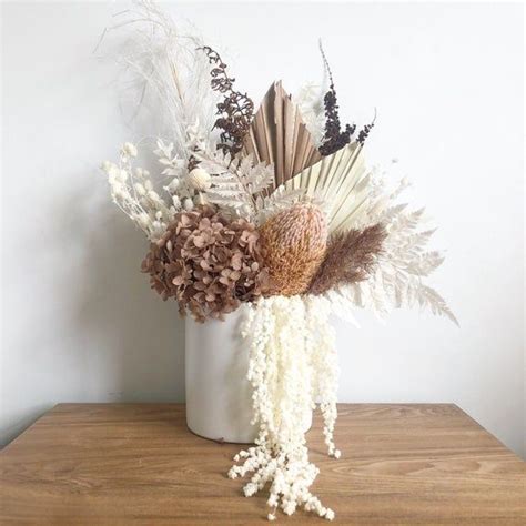 Maybe you would like to learn more about one of these? Neutral Dried Flower Arrangement in white pot | Dried ...