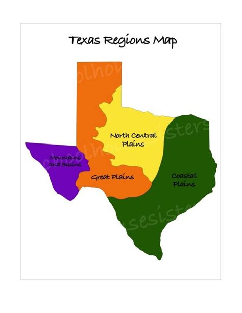 Teaching The 4 Natural Regions Of Texas Use This Colorful Map As Well