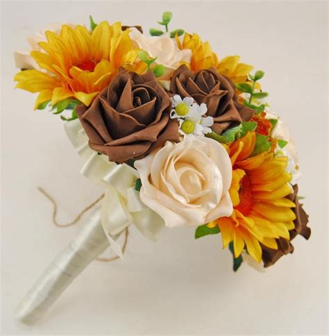 Maybe you would like to learn more about one of these? Brides Golden Sunflower, Silk Daisy, Brown & Cream Rose ...