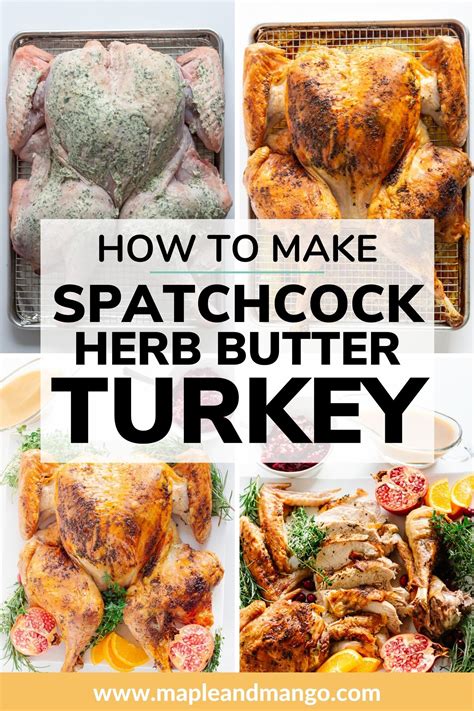 this delicious roast spatchcock turkey with herb butter is juicy crispy skinned and only takes