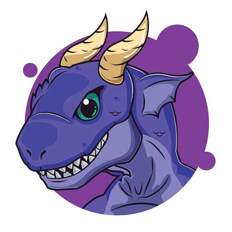 Premium Vector Cute Purple Dragon Avatar