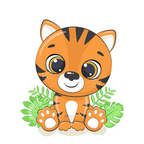 Cute Baby Tiger Vector Art At Vecteezy