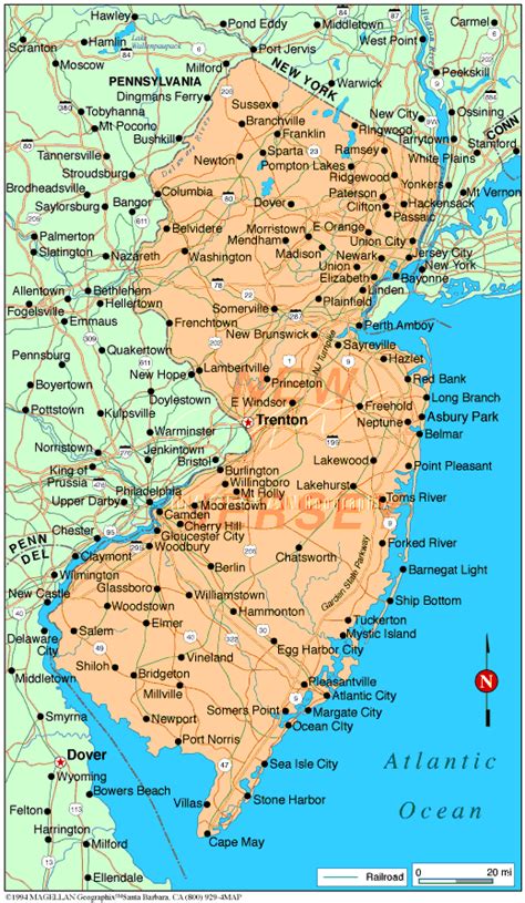 Map Of New Jersey With All Cities And Towns