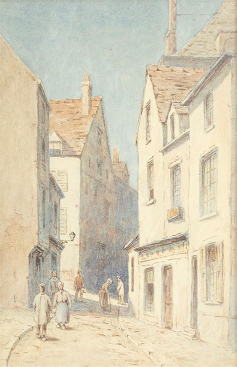 Continental School 19th Century Street Scene And Figures 1891
