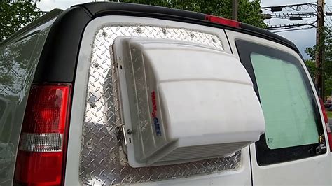 Van Life Ventilation Maxx Air Fan Mounted On The Back Door With
