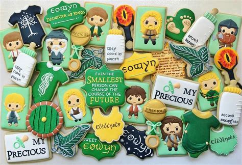 Lord Of The Rings Themed Baby Shower Cookies For A Girl Named Éowyn By