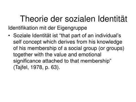 PPT - Theorie der sozialen Identität I PowerPoint Presentation, free ...