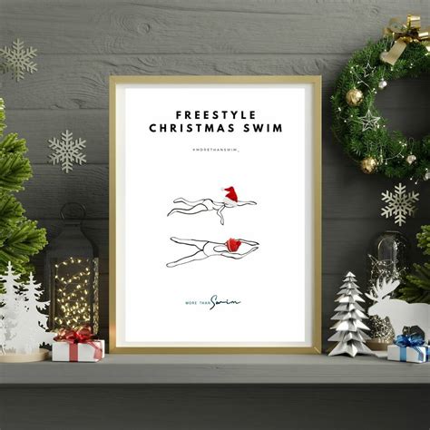 Wild Swimming Christmas Themed Art Print By More Than Swim Uk