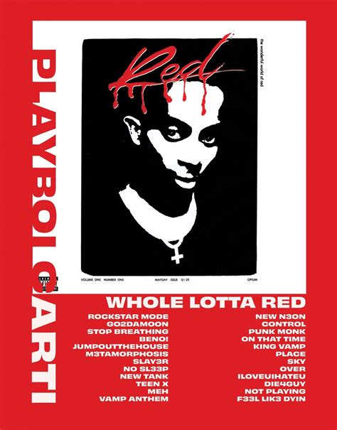 Whole Lotta Red Wlr Playboi Carti Album Poster Poster Canvas