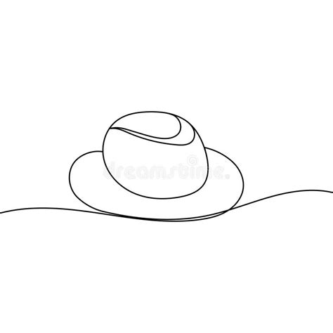 Continuous Line Drawing Of A Man S Hat Line Art Stock Vector