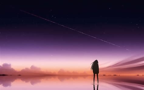 1920x1200 Anime Pink Sky Standing Alone 1080p Resolution