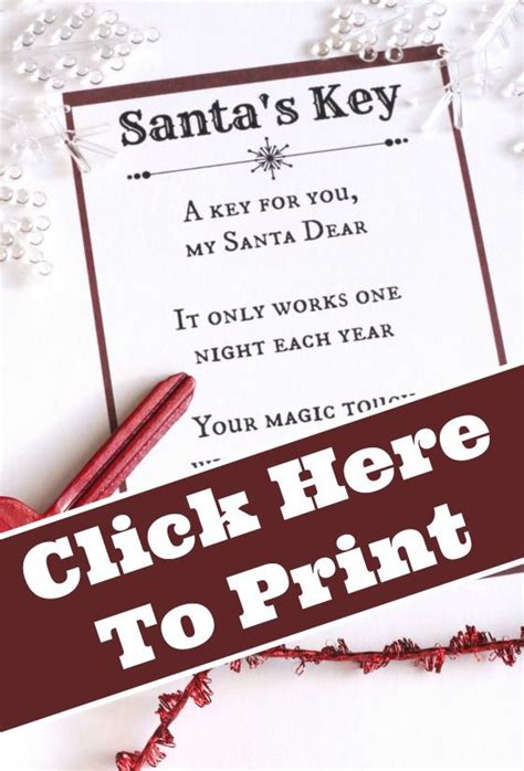 Santas Magic Key With Printable Poem Santas Magic Key Free