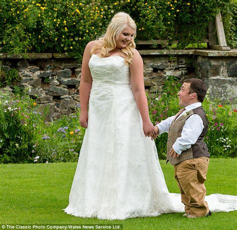 3ft 7ins Groom James Lusted Brings His Own Ladder To Church As He Weds