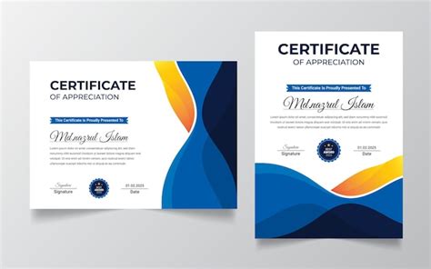 Premium Vector Modern Professional Certificate Template With Badge