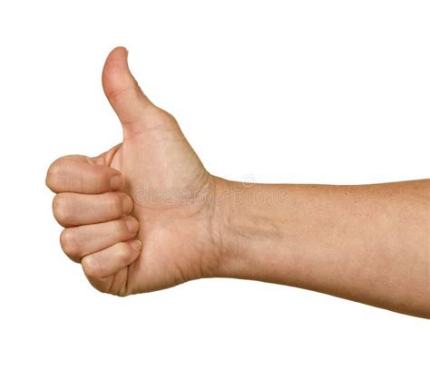 Male Hand Giving A Big Thumbs Up Isolated Stock Photo Image Of