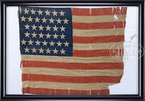 GROUP OF SEVEN LATE 19TH CENTURY AMERICAN FLAGS ALL FRAMED Flags In