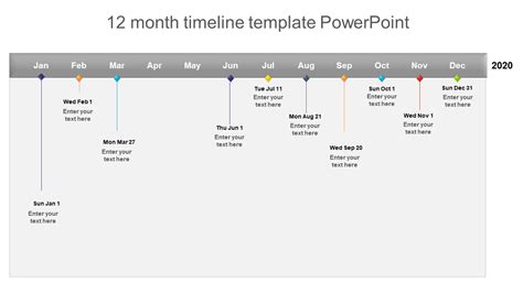 12 Month Timeline Template Powerpoint Design