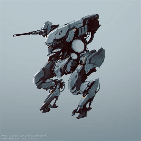 Artstation Robot Andrey Terentev Robot Concept Art Weapon Concept