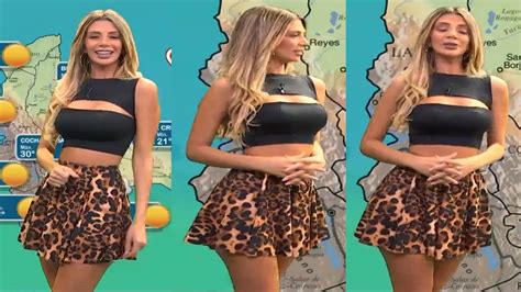 ⚡🍑💥 Anabel Angus 2020 Hermosa 💄 En Sexy Mini Falda Y Top Escotado Chica Del Clima Youtube
