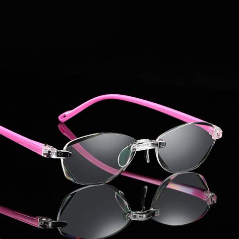 Diamond Trimmed Cutting Titanium Rimless Eyeglasses Man Women Luxury Brand Optical Reading