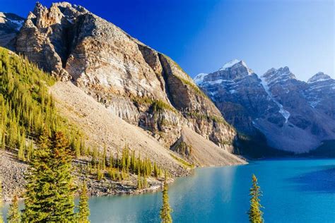 Moraine Lake Lake Louise Banff National Park Alberta Canada Stock